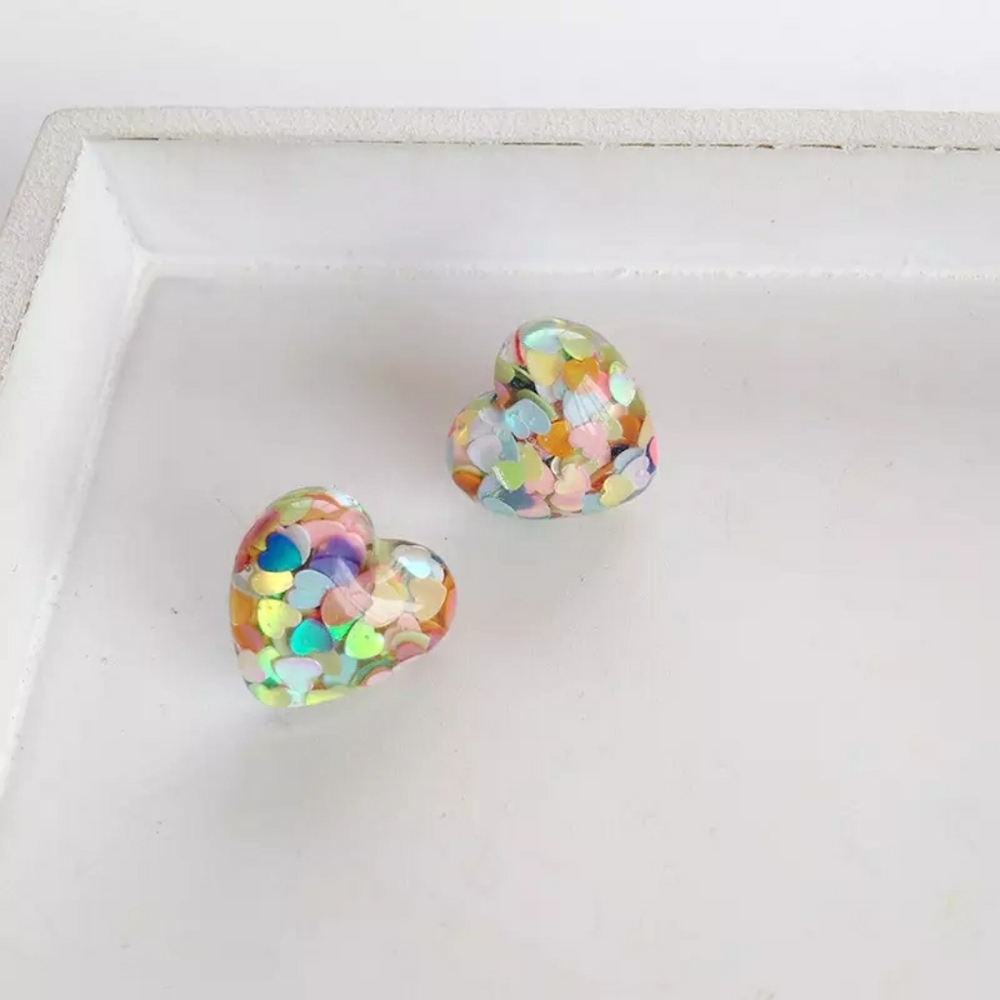 Brand new Confetti Heart Earrings